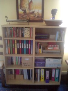 My re-vamped spangly teaching shelves
